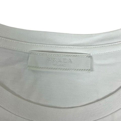 Prada T-Shirt Cotton Logo Print Embroidery Short Sleeve White — view 3
