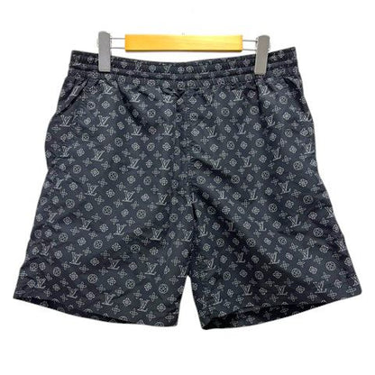 Louis Vuitton Monogram Shorts Nylon Logo All Over Pattern M Black