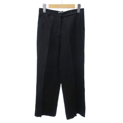 Max Mara Pianoforte Pants Trousers Straight Hemp Linen 40 Black