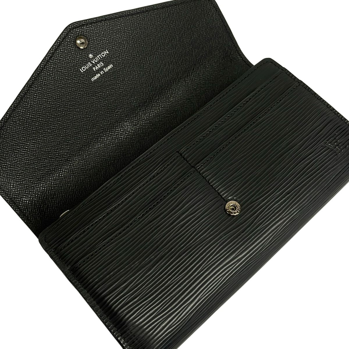 Louis Vuitton Wallet Epi Portefeuille Sarah Noir Leather — view 3