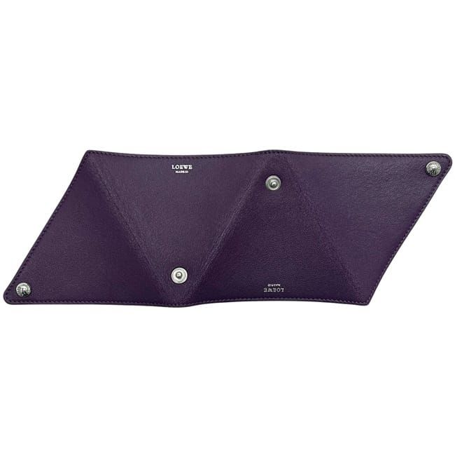 Loewe Coin Case Purple Purse Wallet Leather — view 4
