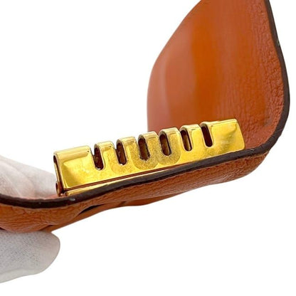 Hermes Key Case Orange Bearn Key Holder Leather Chevre — view 6