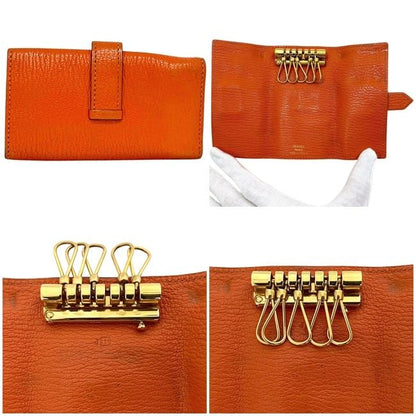 Hermes Key Case Orange Bearn Key Holder Leather Chevre — view 3