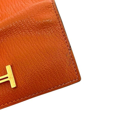 Hermes Key Case Orange Bearn Key Holder Leather Chevre — view 9