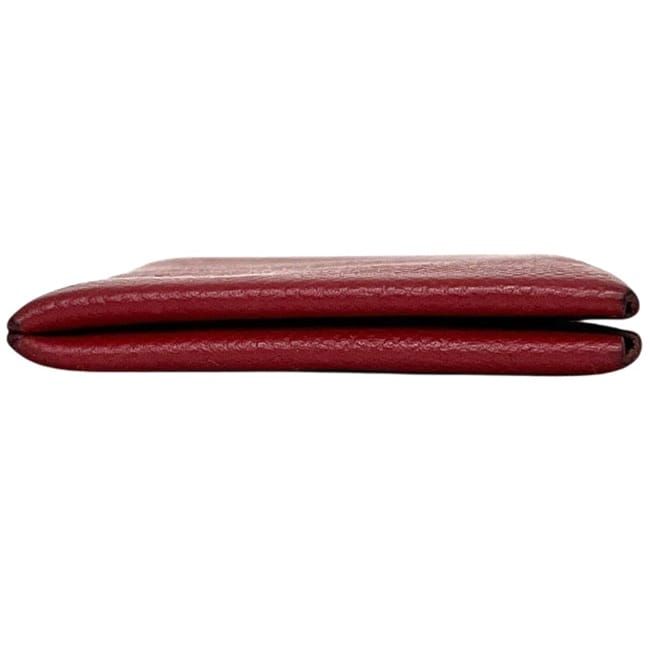 Hermes Card Case Calvi Red Business Holder Leather Togo — view 3