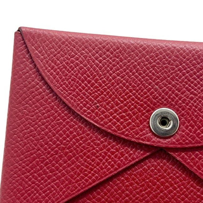 Hermes Card Case Calvi Red Business Holder Leather Togo — view 7