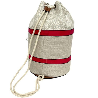 Loewe Drawstring Shoulder Bag Sella Natural White Brown Paula's Ibiza Anagram — view 3