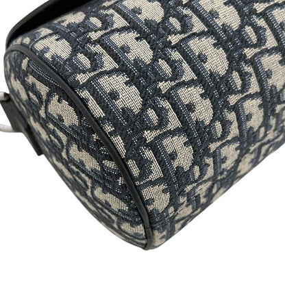 Dior Shoulder Bag Saddle Lola Navy Blue Canvas Leather — view 8