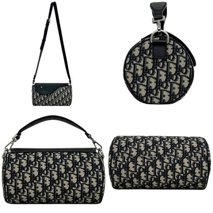 Dior Shoulder Bag Saddle Lola Navy Blue Canvas Leather — view 2