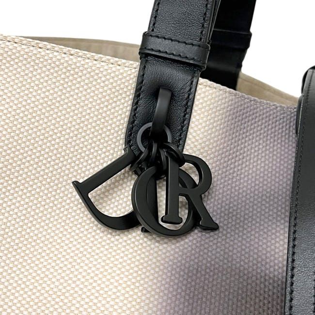 Dior Tote Toujour Large White Black Eiffel Tower Canvas Leather — view 4