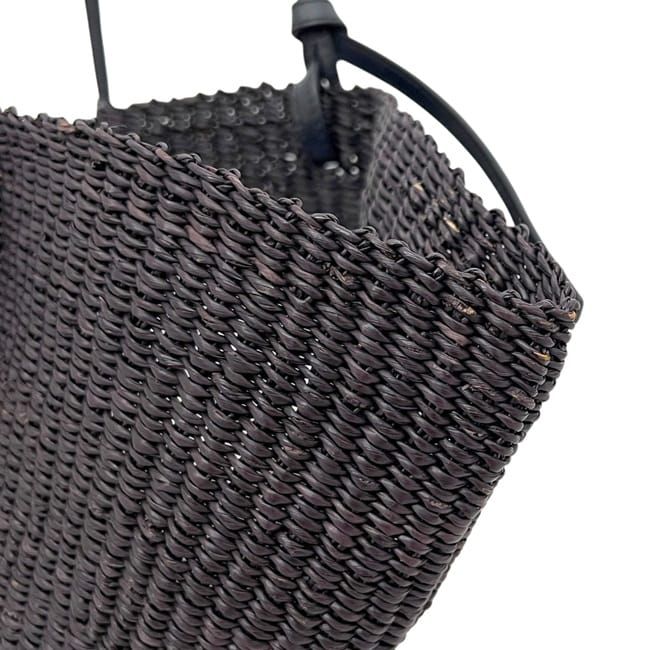 Loewe Basket Bag Shell Bag Black Anagram Raffia Elephant Glass — view 5