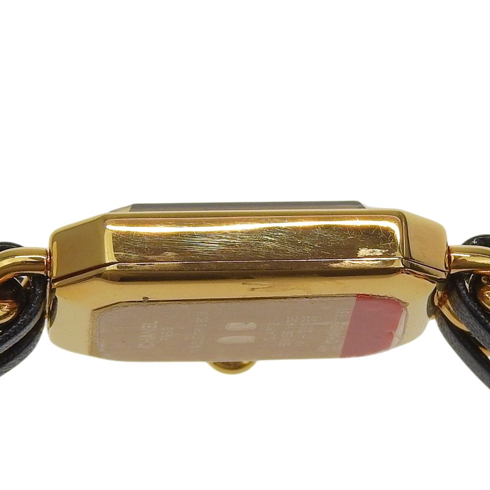 Chanel Premier S Gold Plated Leather Kuo Analog Display Black Dial Watch — view 7