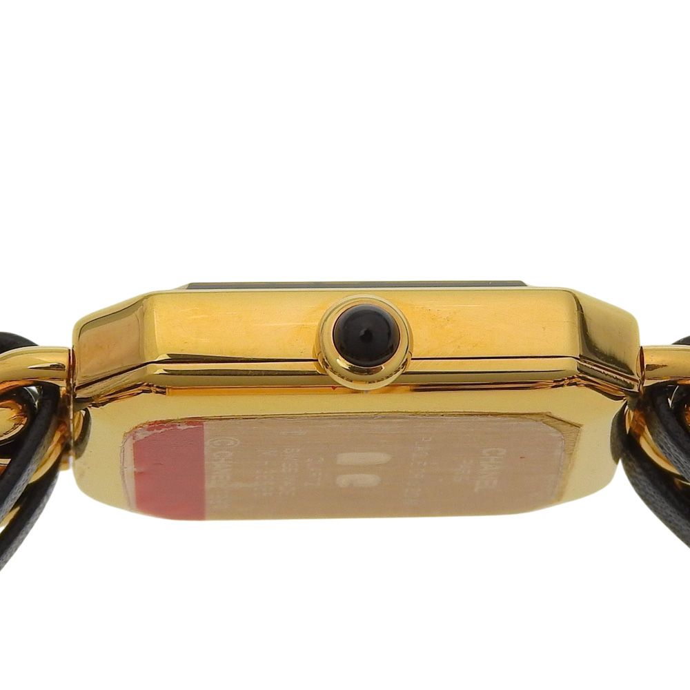 Chanel Premier S Gold Plated Leather Kuo Analog Display Black Dial Watch — view 6
