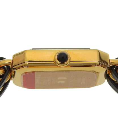 Chanel Premier S Gold Plated Leather Kuo Analog Display Black Dial Watch — view 6