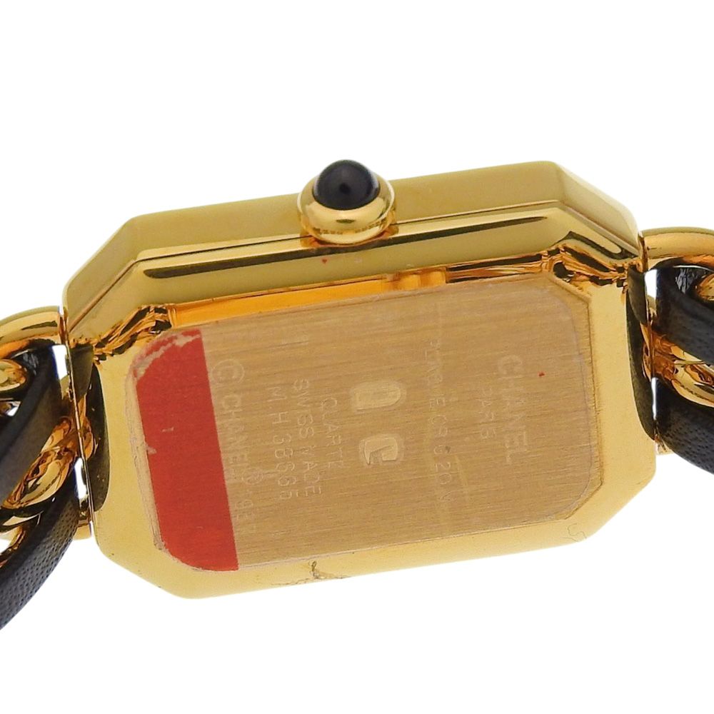 Chanel Premier S Gold Plated Leather Kuo Analog Display Black Dial Watch — view 5
