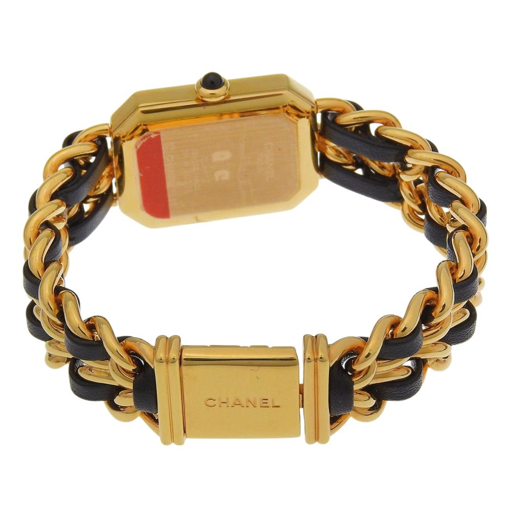Chanel Premier S Gold Plated Leather Kuo Analog Display Black Dial Watch — view 4