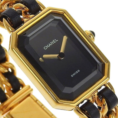 Chanel Premier S Gold Plated Leather Kuo Analog Display Black Dial Watch — view 3