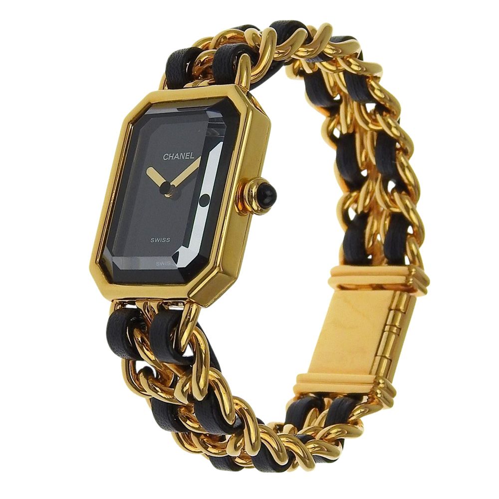 Chanel Premier S Gold Plated Leather Kuo Analog Display Black Dial Watch — view 2