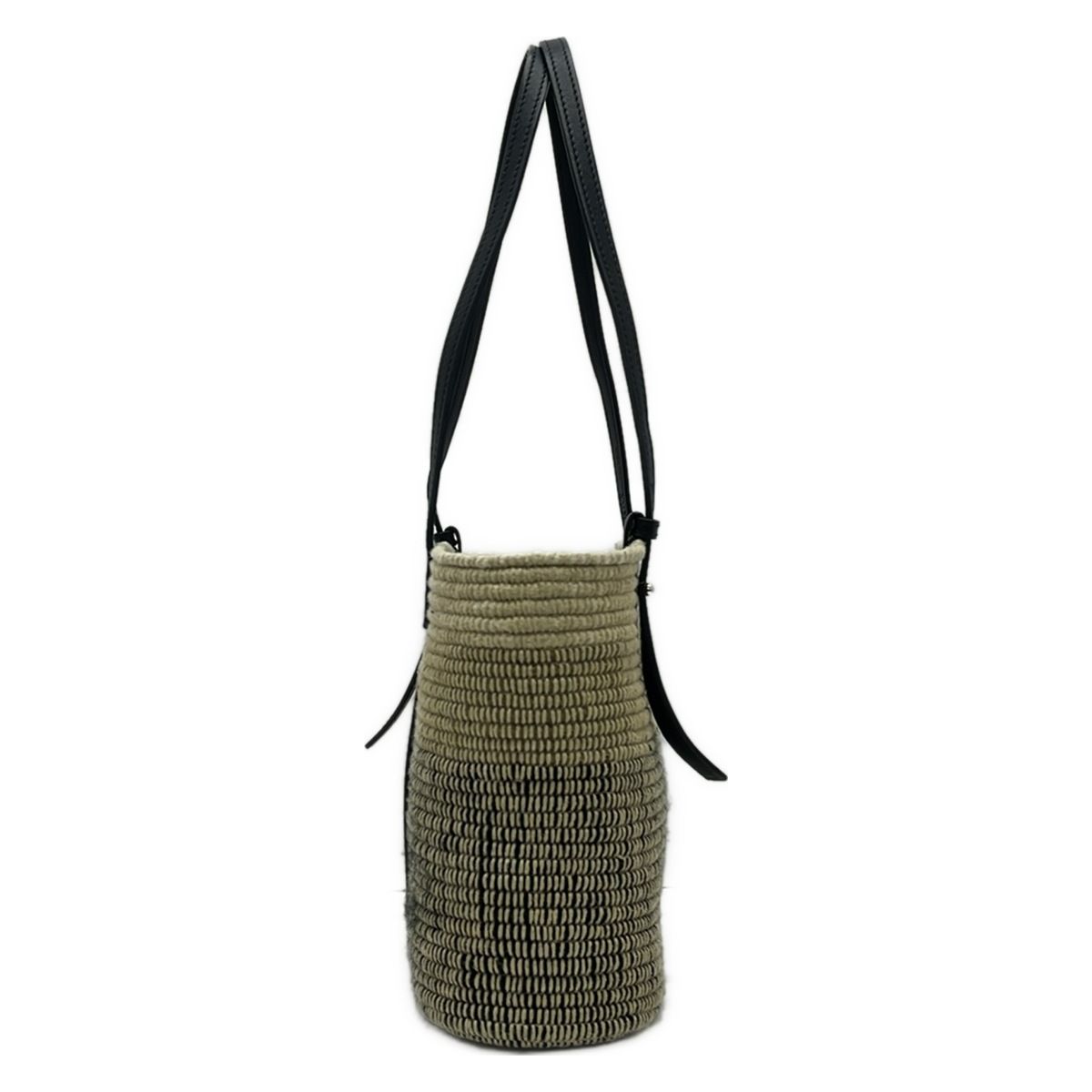 Loewe Tote Square Basket Small Beige Brown Multi Wool — view 2