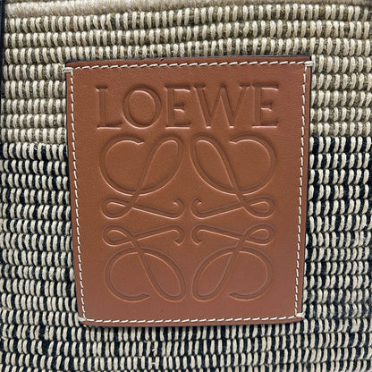 Loewe Tote Square Basket Small Beige Brown Multi Wool — view 9