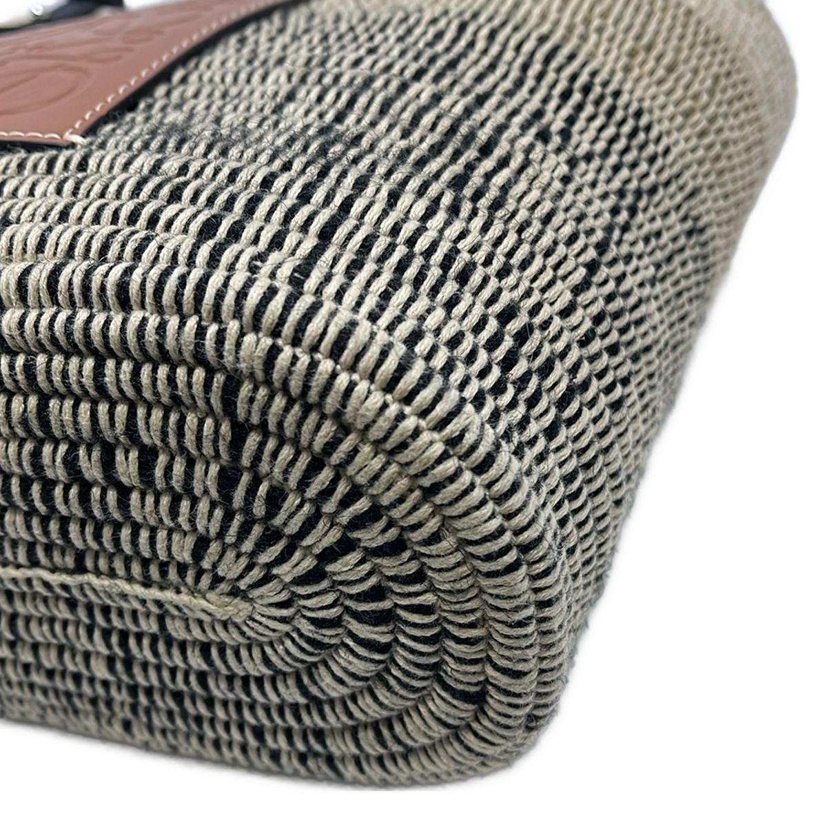 Loewe Tote Square Basket Small Beige Brown Multi Wool — view 6
