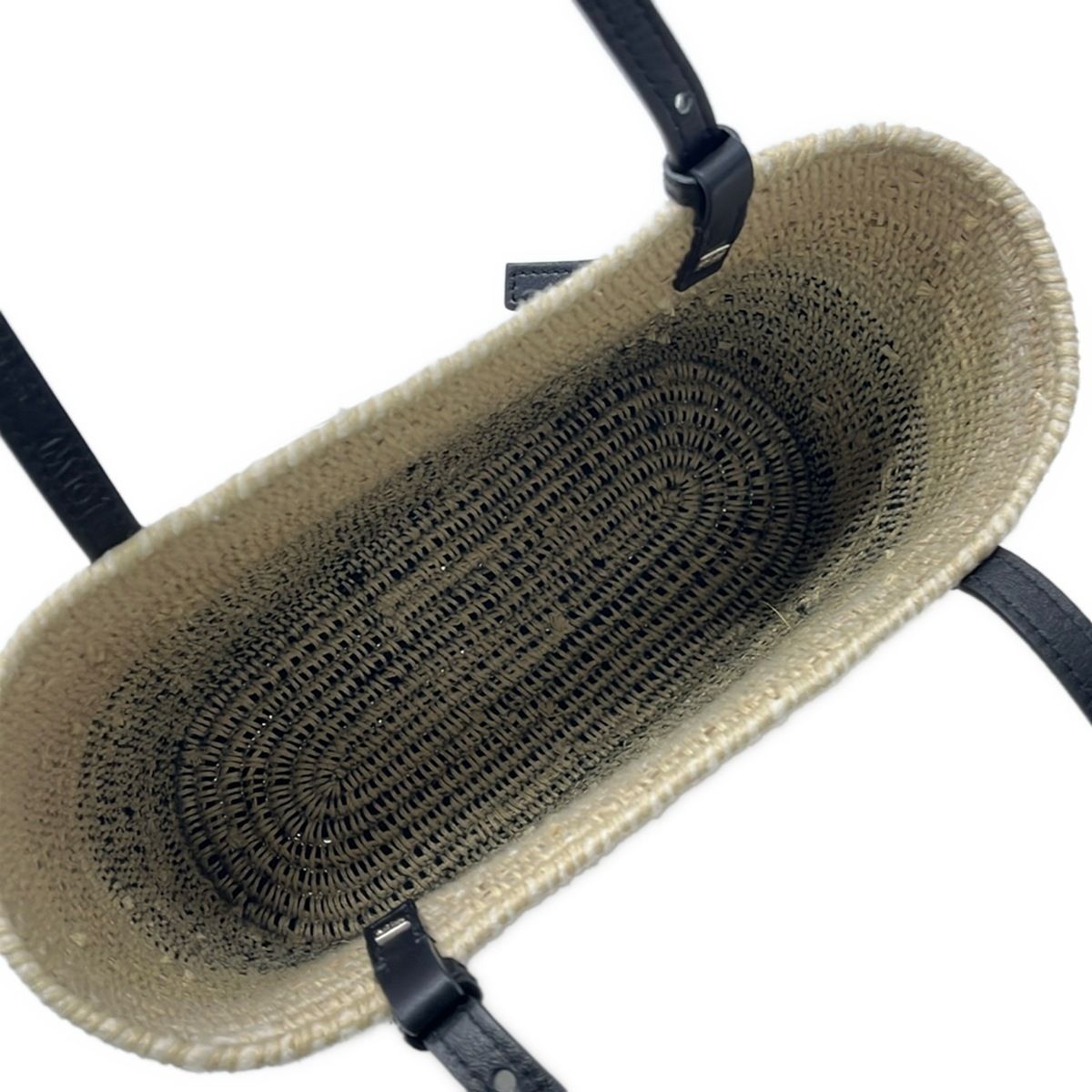 Loewe Tote Square Basket Small Beige Brown Multi Wool — view 7