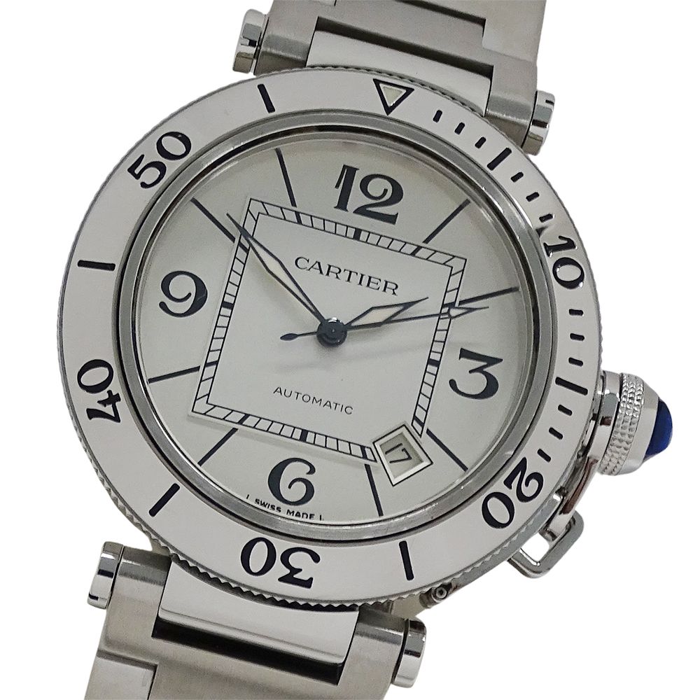 Cartier Watch Pasha Seatimer Date Automatic Winding at Stainless Steel Silver