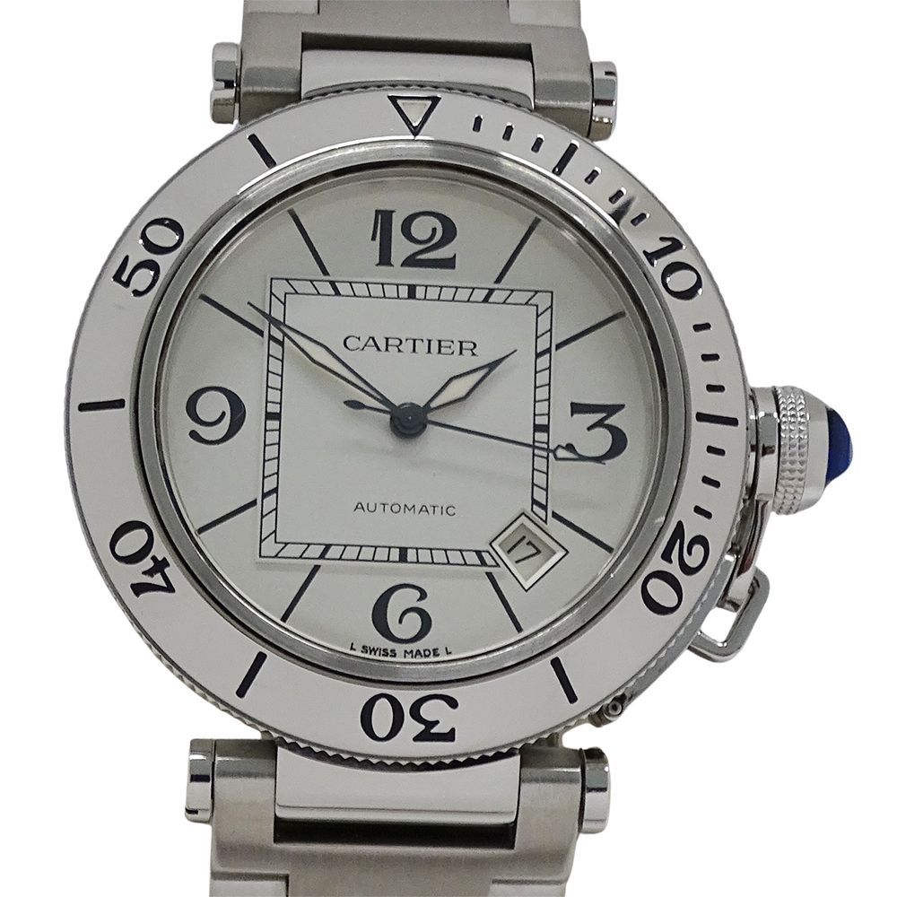 Cartier Watch Pasha Seatimer Date Automatic Winding at Stainless Steel Silver — view 2