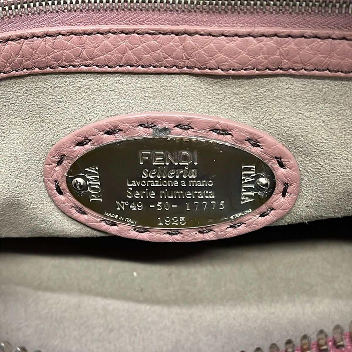 Fendi Handbag Ray Selleria Pink Leather — view 9