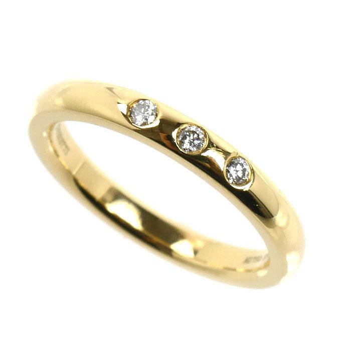 Tiffany & Co 18k Yellow Gold Stacking Band Ring Diamond