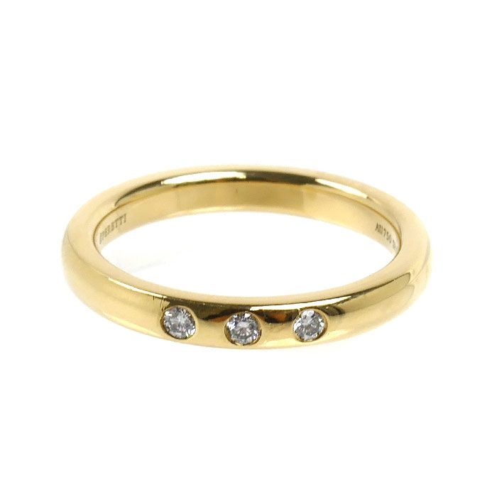 Tiffany & Co 18k Yellow Gold Stacking Band Ring Diamond — view 3