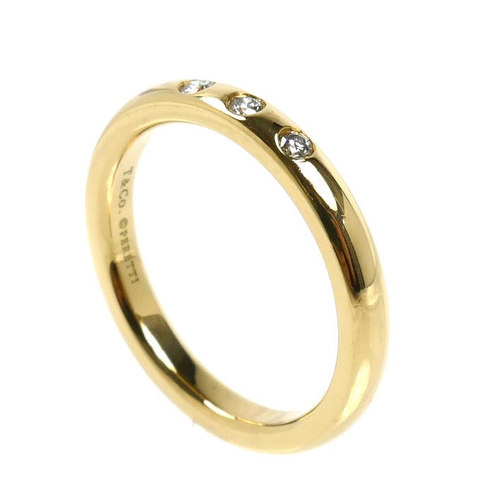 Tiffany & Co 18k Yellow Gold Stacking Band Ring Diamond — view 2