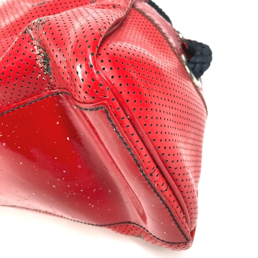 Fendi Shoulder Bag FF Logo Etnico Perforated Patent — view 6