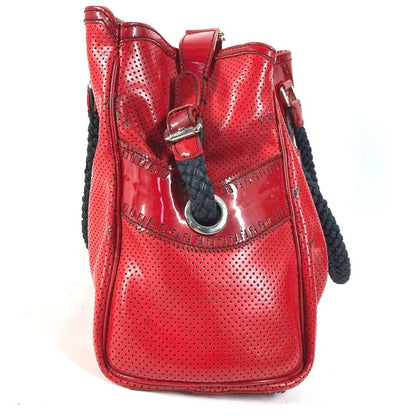Fendi Shoulder Bag FF Logo Etnico Perforated Patent — view 4