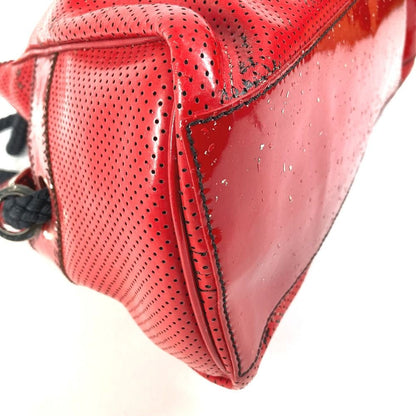 Fendi Shoulder Bag FF Logo Etnico Perforated Patent — view 7