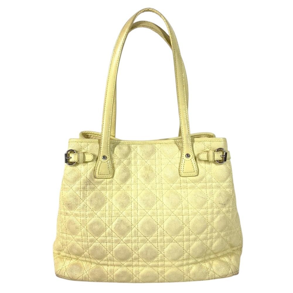 Dior Shoulder Bag Cannage Quilted Logo Leather Yellow — view 2