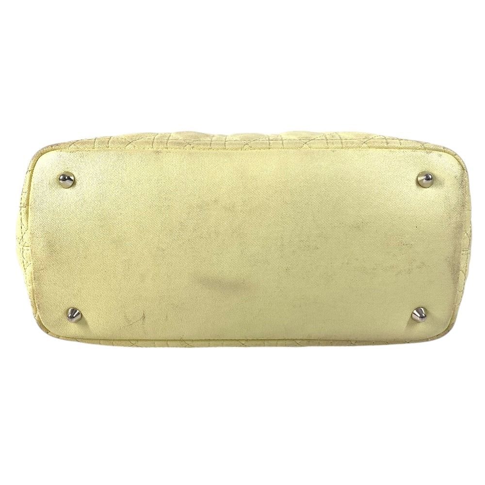 Dior Shoulder Bag Cannage Quilted Logo Leather Yellow — view 5