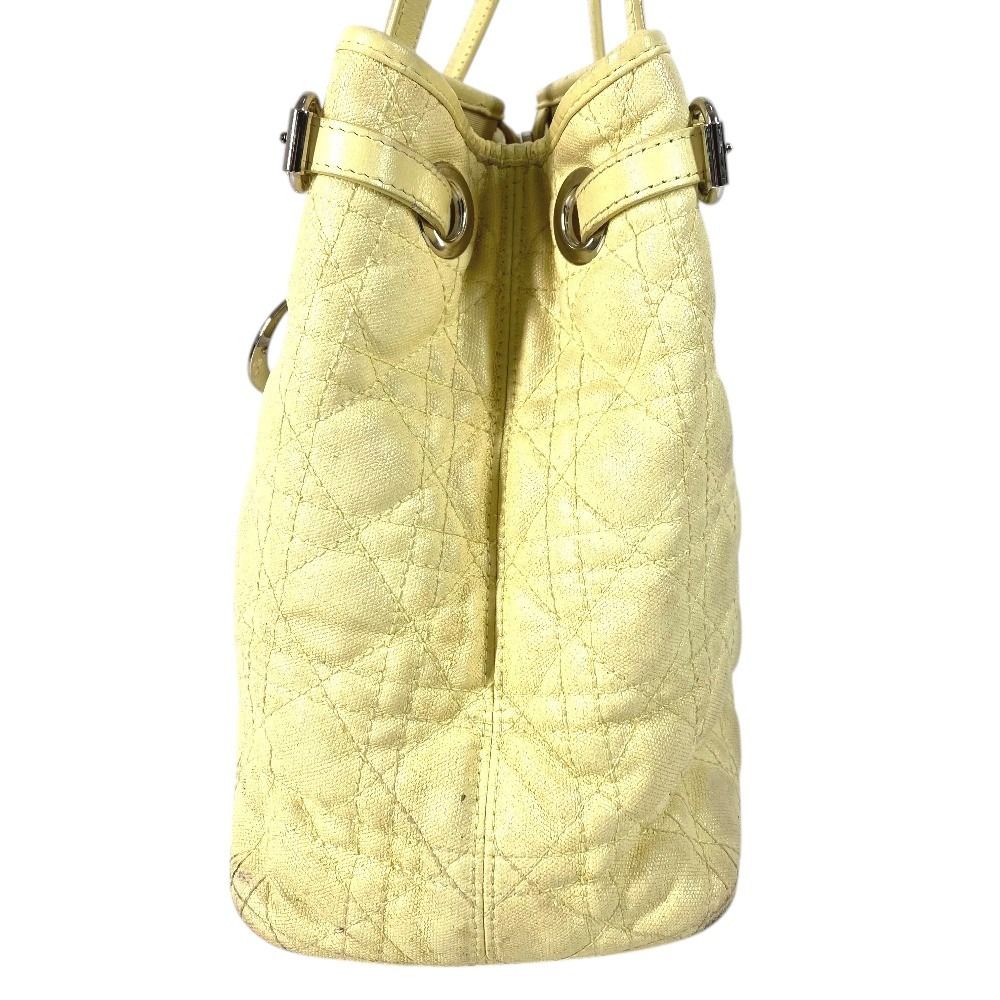 Dior Shoulder Bag Cannage Quilted Logo Leather Yellow — view 3