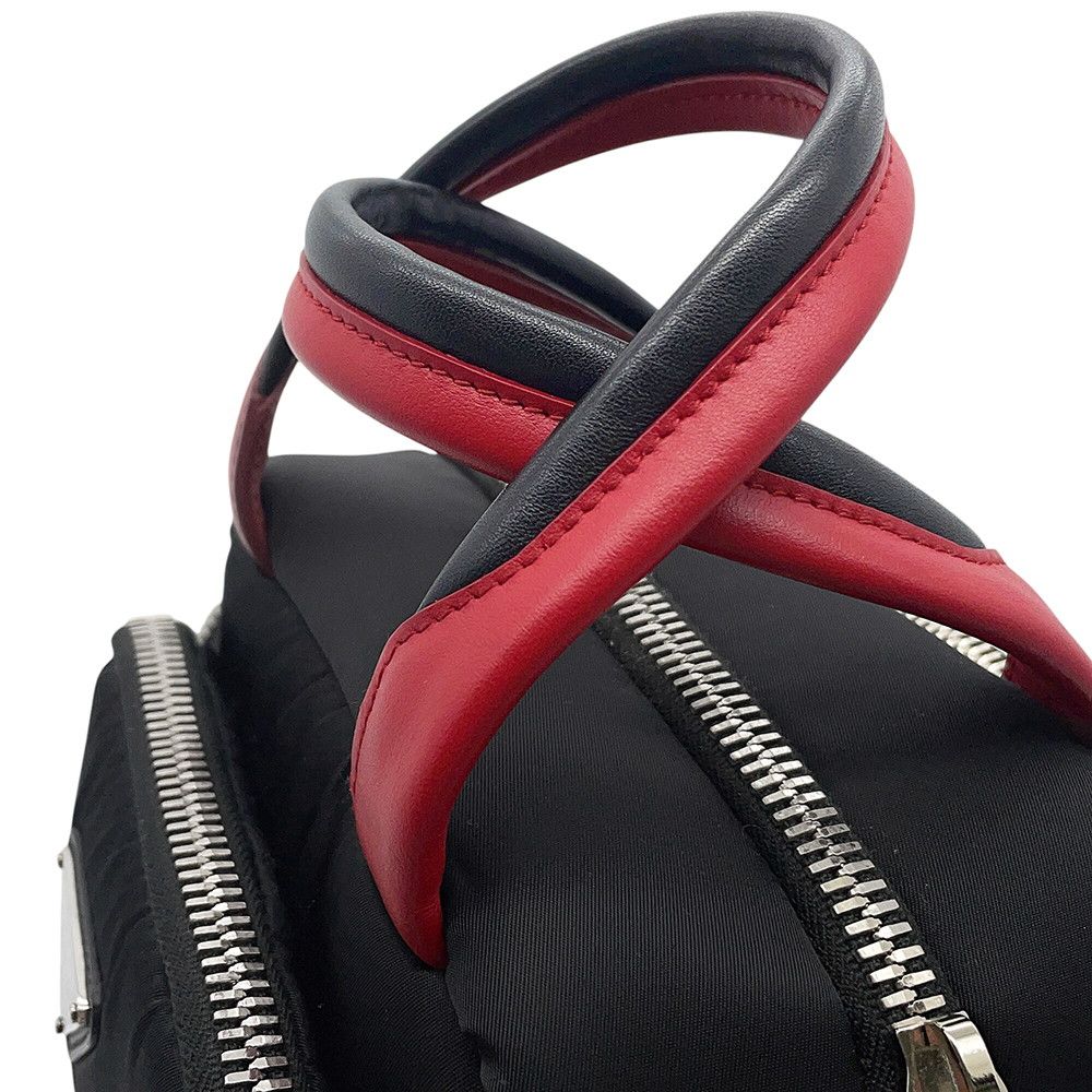 Prada Multi Pocket Nylon Leather 2-Way Shoulder Bag Black — view 8