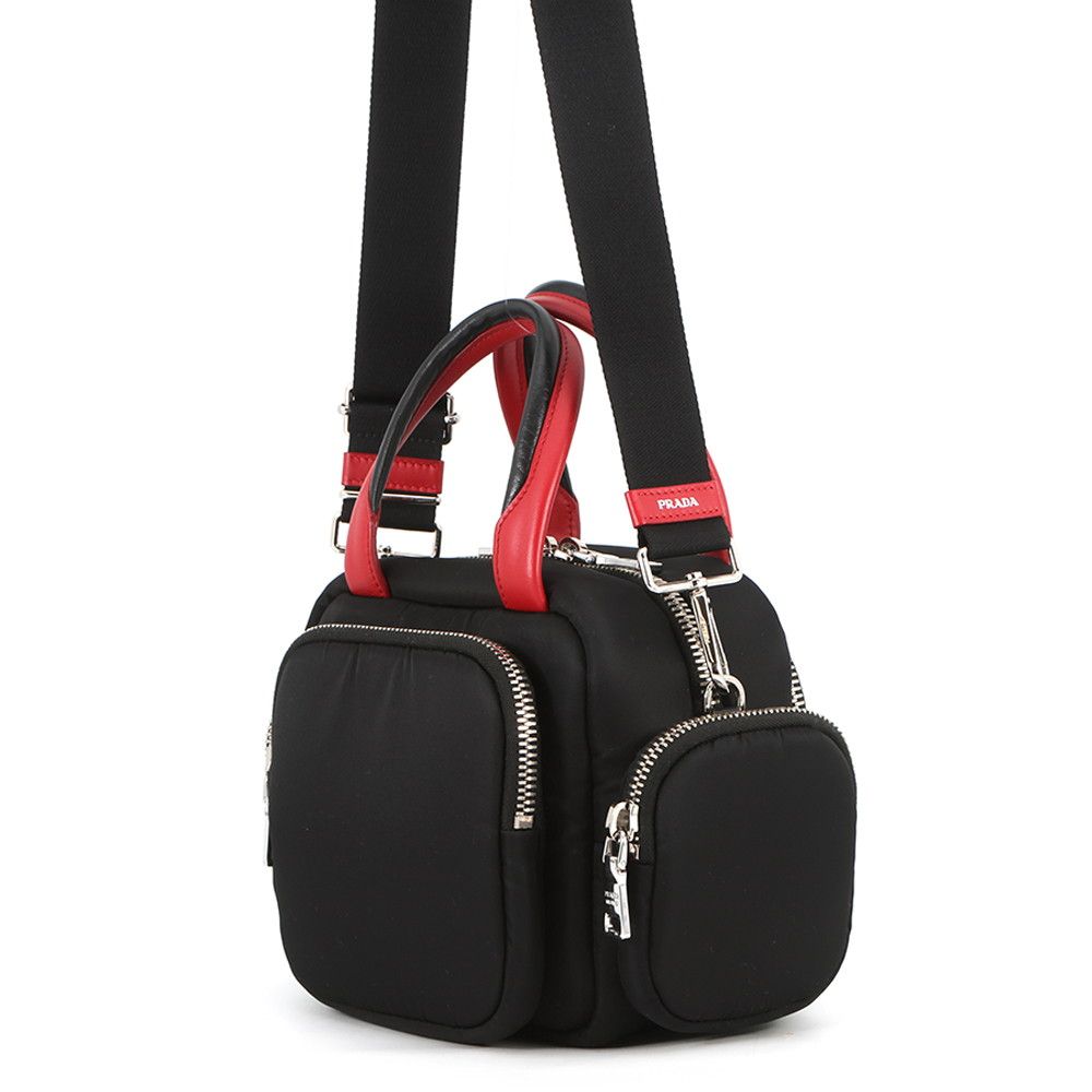 Prada Multi Pocket Nylon Leather 2-Way Shoulder Bag Black — view 2