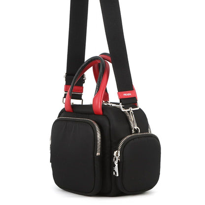 Prada Multi Pocket Nylon Leather 2-Way Shoulder Bag Black — view 2