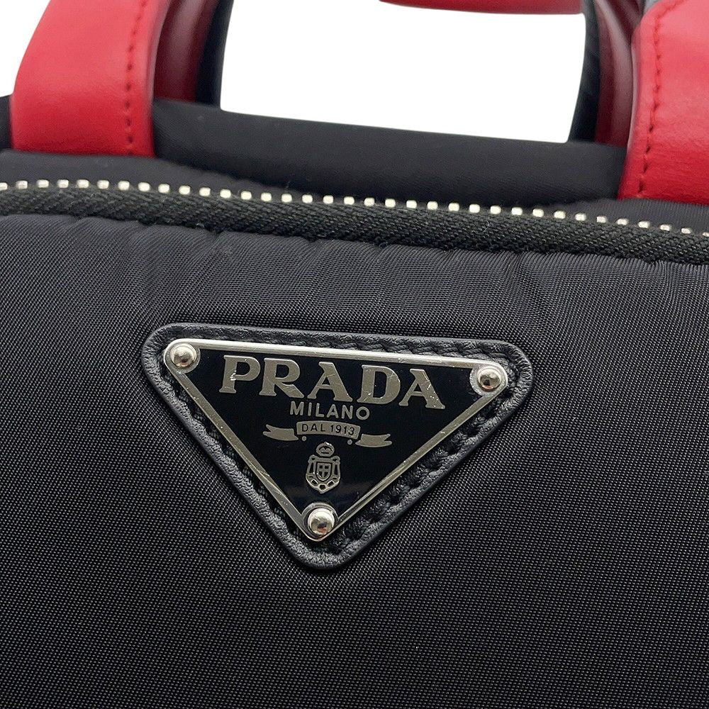 Prada Multi Pocket Nylon Leather 2-Way Shoulder Bag Black — view 7