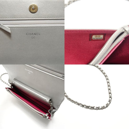 Chanel Shoulder Bag Quilted Lambskin Chain Wallet — view 9