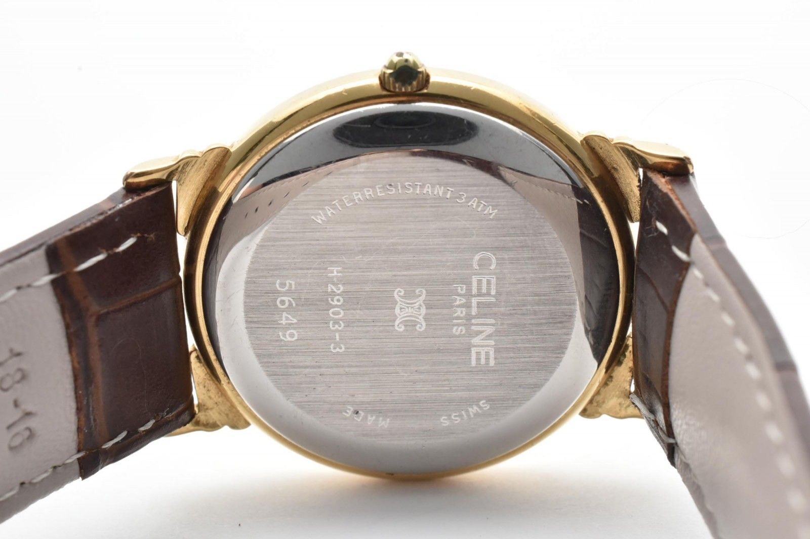 Celine Roman Index Gold Dial Leather Watch Quartz — view 9