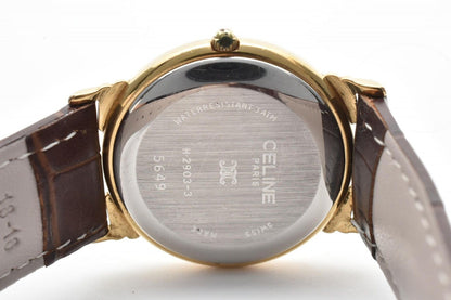 Celine Roman Index Gold Dial Leather Watch Quartz — view 9
