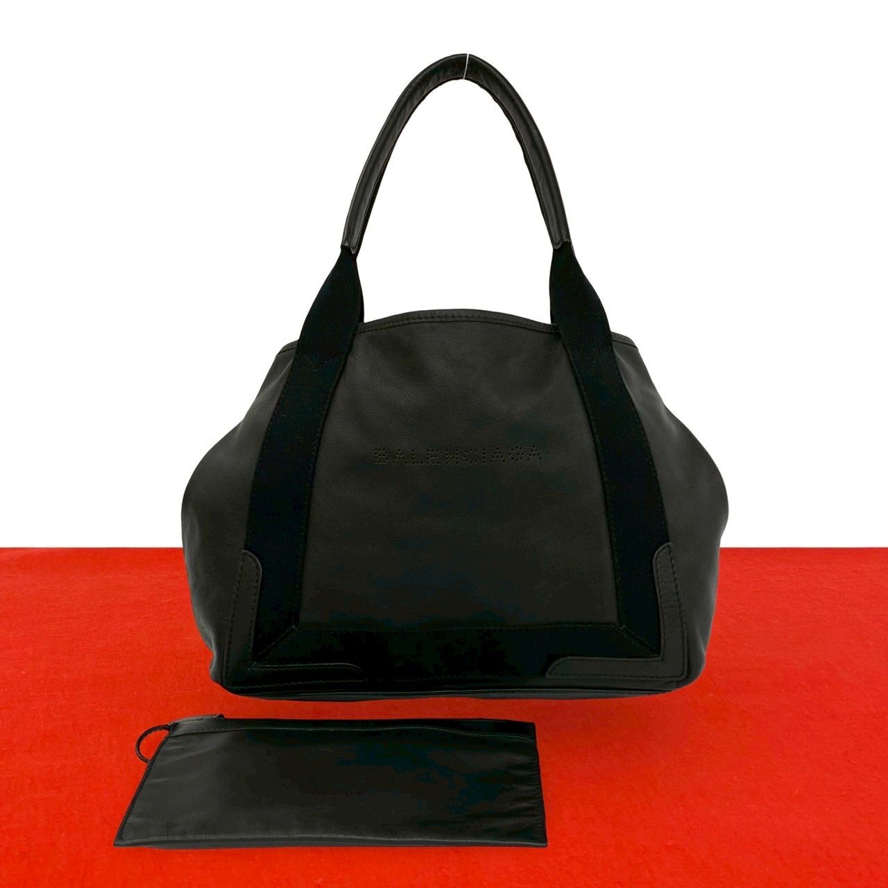 Balenciaga Navy Cabas XS Leather Tote Shoulder Black