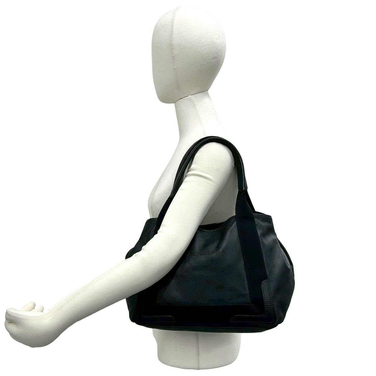 Balenciaga Navy Cabas XS Leather Tote Shoulder Black — view 2