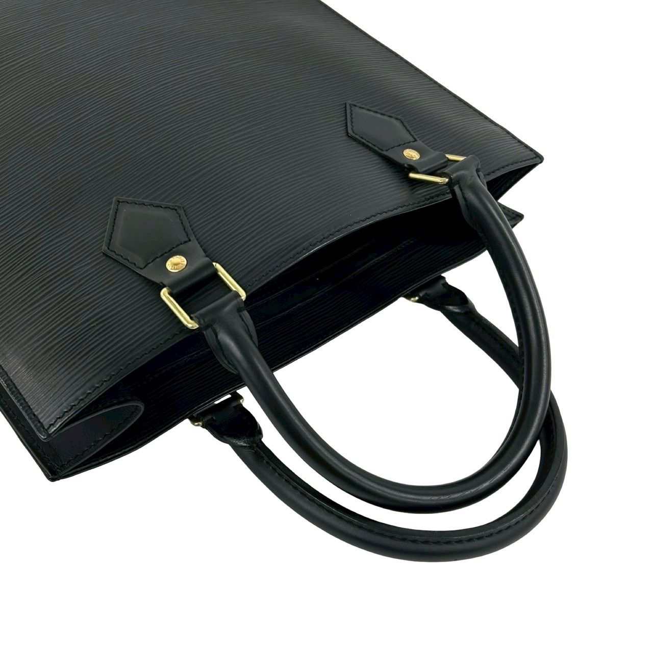 Louis Vuitton Sac Plat Epi Leather Handbag Mini Tote Black Noir — view 4