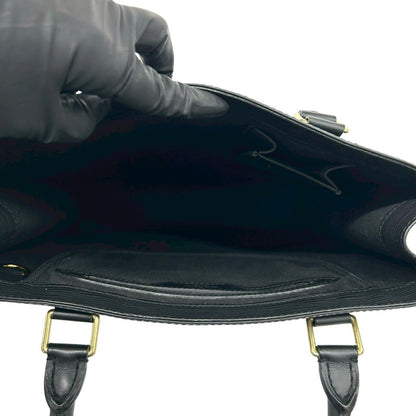 Louis Vuitton Sac Plat Epi Leather Handbag Mini Tote Black Noir — view 9
