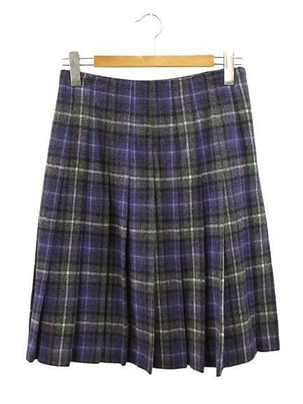 Prada Puri Skirt Plaid Pattern 42 Purple Flare